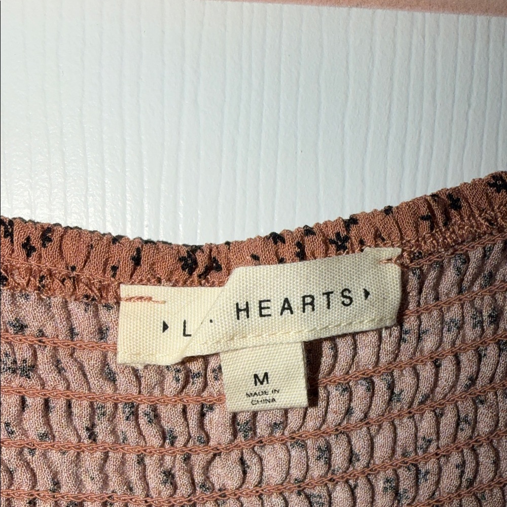 La Hearts Brown Floral Print Crop Top - Picture 2 of 4